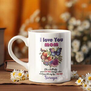 22 I love you mom white Mug, Personalized, 11oz Coffee Mug, Custom M…